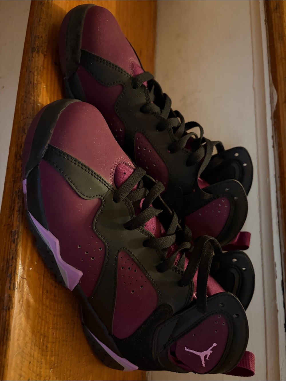 Jordan Kids Plum and Black High-Top Sneakers